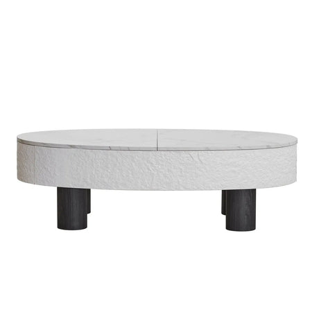 Modern Oval Engineered Wood Coffee Table With Storage - Omega Lifestyles