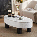 Modern Oval Engineered Wood Coffee Table With Storage - Omega Lifestyles