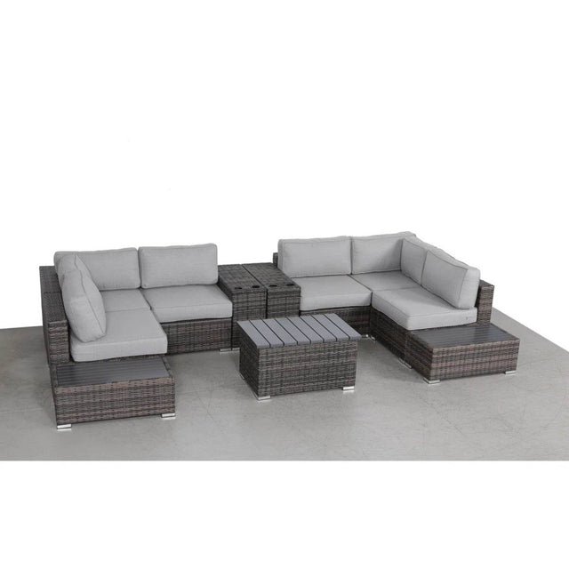 Modern Rattan Wicker Patio Seating Set With Cushions - Omega Lifestyles