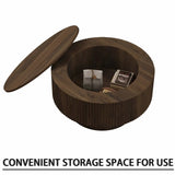 Modern Round Coffee Table And 2 Cushioned PU Dining Chairs Set - Omega Lifestyles