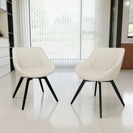Modern Round Coffee Table And 2 Cushioned PU Dining Chairs Set - Omega Lifestyles