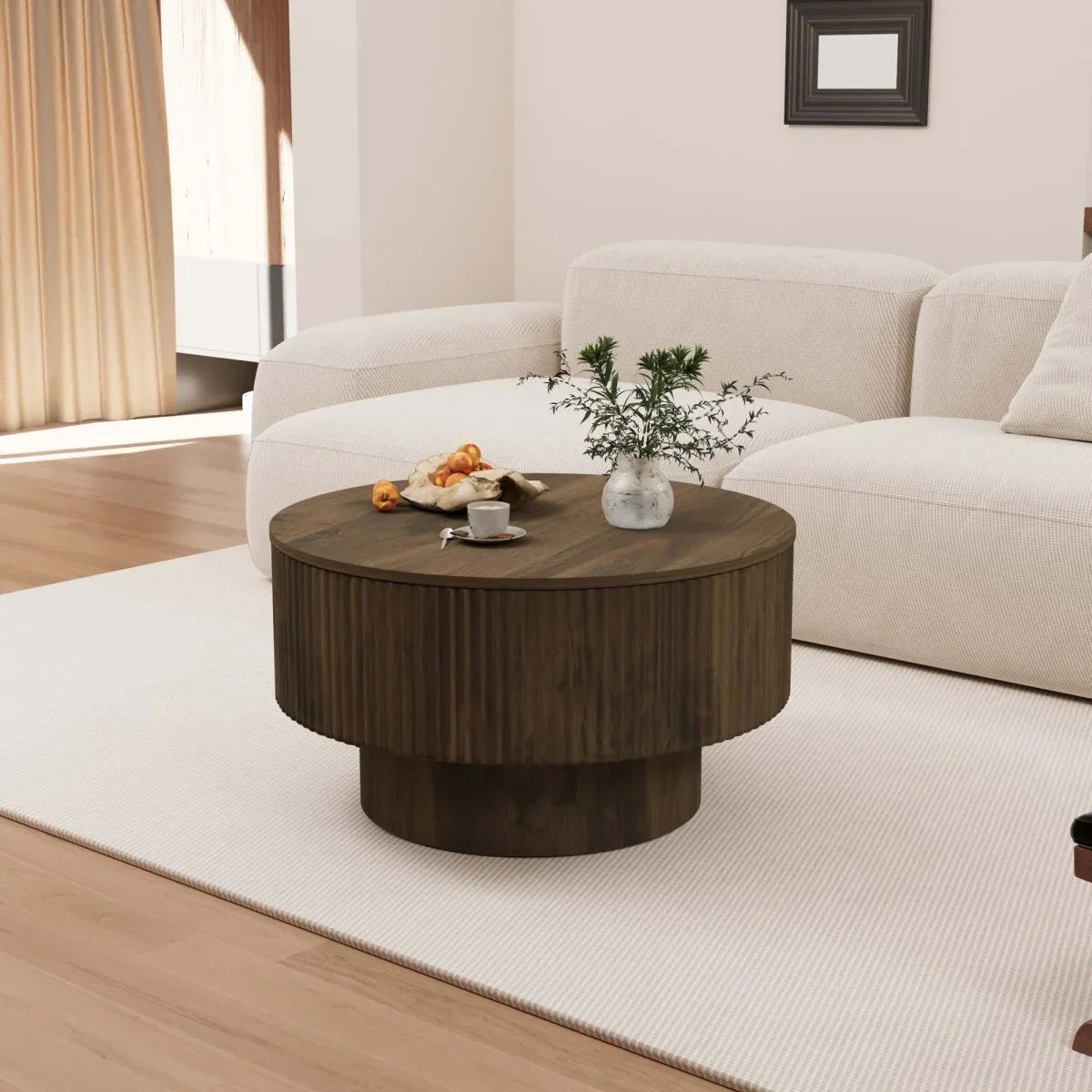 Modern Round Coffee Table And 2 Cushioned PU Dining Chairs Set - Omega Lifestyles