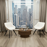 Modern Round Coffee Table And 2 Cushioned PU Dining Chairs Set - Omega Lifestyles