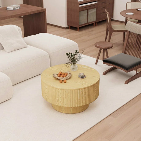 Modern Round Coffee Table With 2 PU Dining Chairs Set - Omega Lifestyles