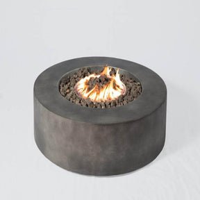 Modern Round Concrete Outdoor Fire Pit Table 12-Inch - Omega Lifestyles