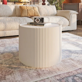 Modern Round Sintered Stone Coffee End Table - Omega Lifestyles