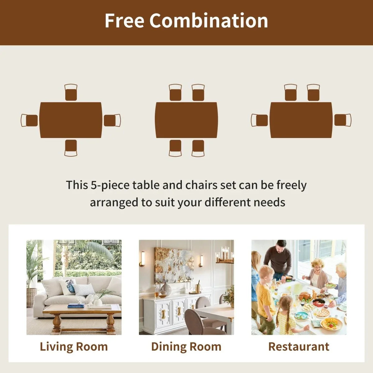 Modern Rubberwood Rectangular Dining Table Seats Four - Omega Lifestyles