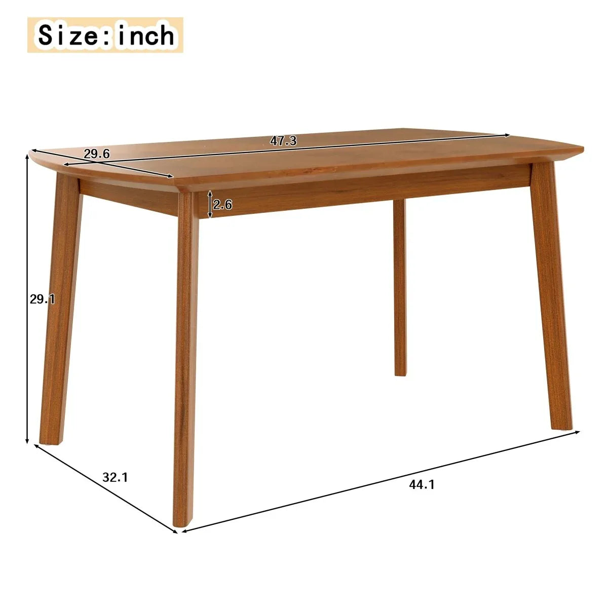 Modern Rubberwood Rectangular Dining Table Seats Four - Omega Lifestyles