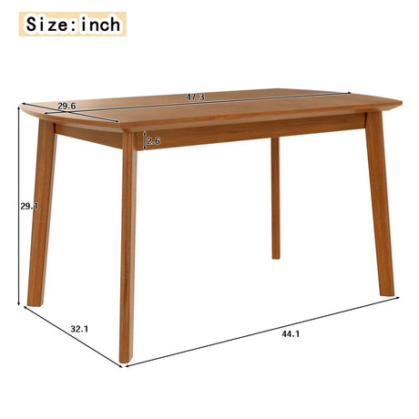 Modern Rubberwood Rectangular Dining Table Seats Four - Omega Lifestyles