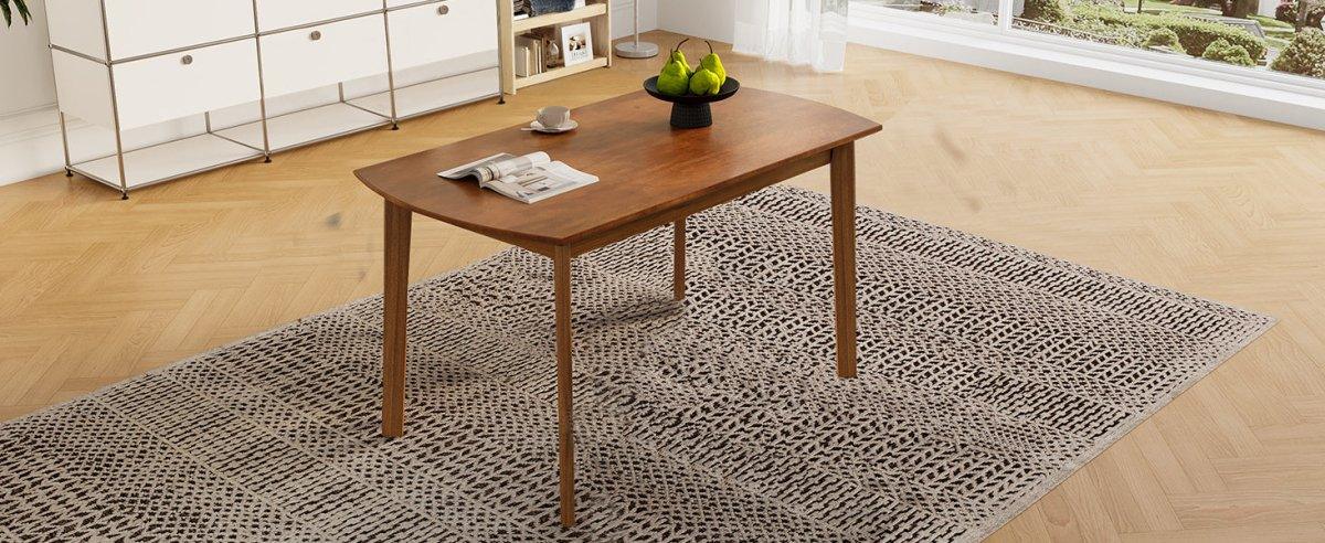Modern Rubberwood Rectangular Dining Table Seats Four - Omega Lifestyles