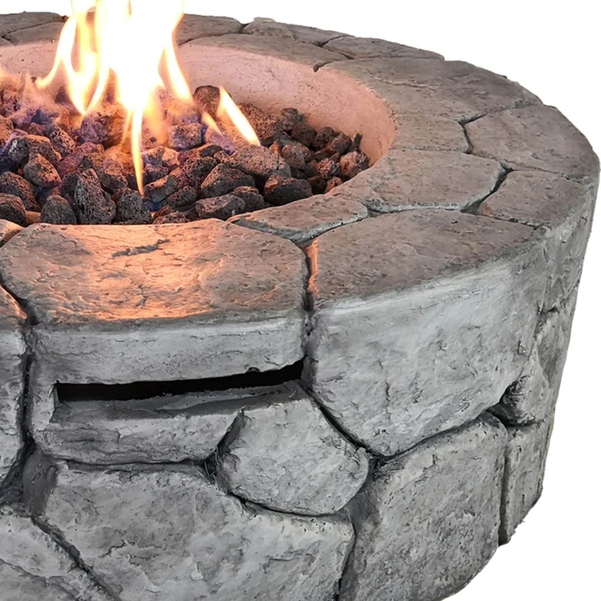 Modern Rustic Fibre Reinforced Concrete Outdoor Fire Pit - Omega Lifestyles
