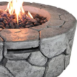 Modern Rustic Fibre Reinforced Concrete Outdoor Fire Pit - Omega Lifestyles