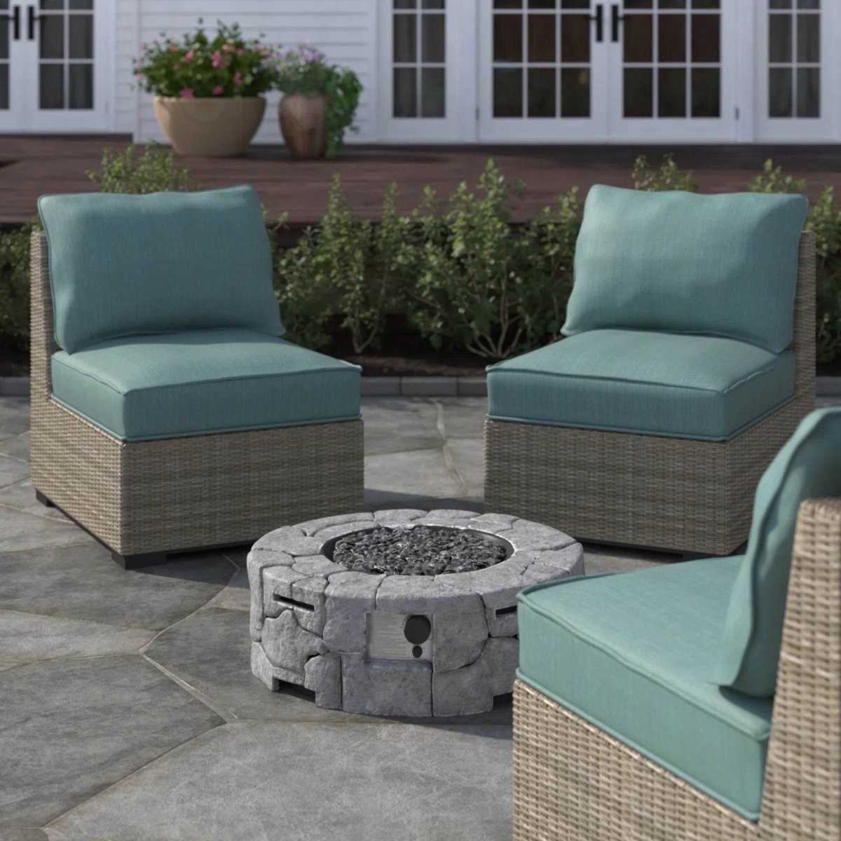 Modern Rustic Fibre Reinforced Concrete Outdoor Fire Pit - Omega Lifestyles