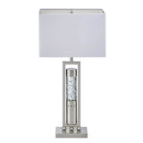Modern Satin Nickel Finish Decorative Table Lamp - Sleep Galleria