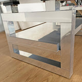 Modern Silver Mirrored Acrylic Coffee Table With Storage - Omega Lifestyles
