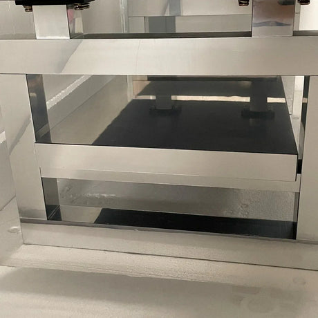 Modern Silver Mirrored Acrylic Coffee Table With Storage - Omega Lifestyles