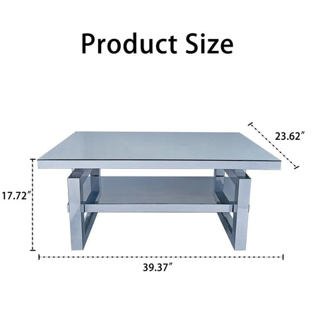 Modern Silver Mirrored Acrylic Coffee Table With Storage - Omega Lifestyles