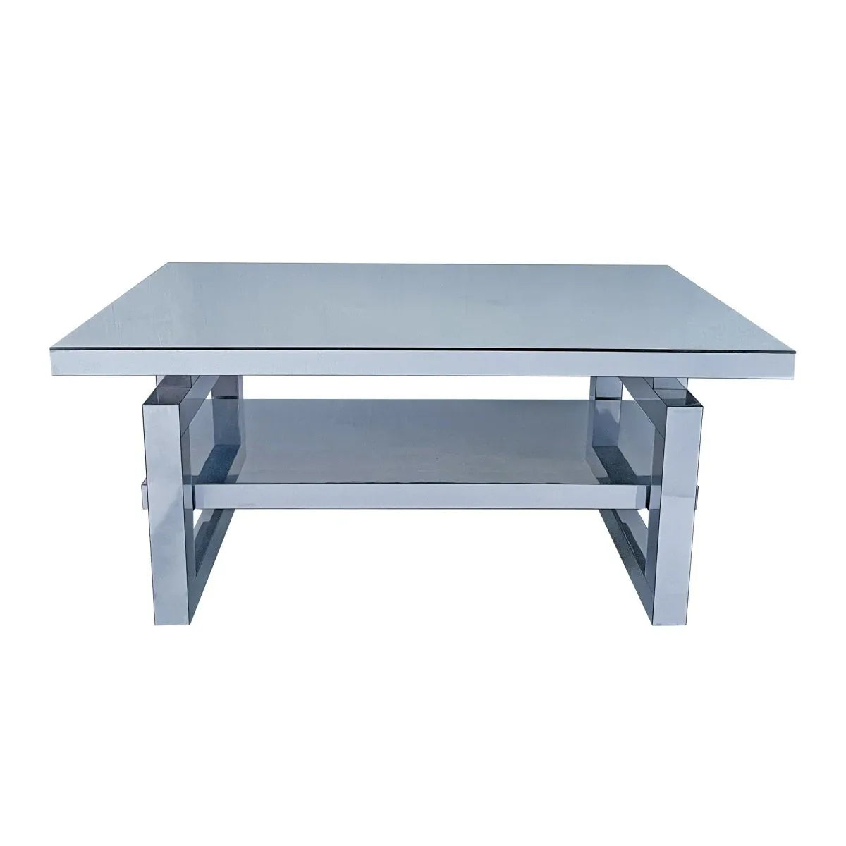 Modern Silver Mirrored Acrylic Coffee Table With Storage - Omega Lifestyles