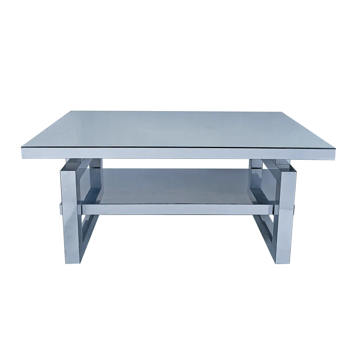Modern Silver Mirrored Acrylic Coffee Table With Storage - Omega Lifestyles