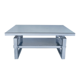 Modern Silver Mirrored Acrylic Coffee Table With Storage - Omega Lifestyles