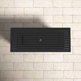 Modern Stainless Steel Outdoor Black Fire Pit Table - Omega Lifestyles