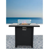 Modern Steel 40,000 BTU Black Outdoor Fire Pit - Omega Lifestyles