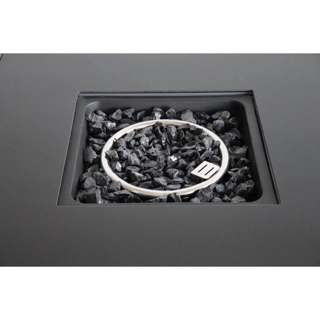 Modern Steel Gray Outdoor Gas Fire Pit Table - Driftwood - Omega Lifestyles