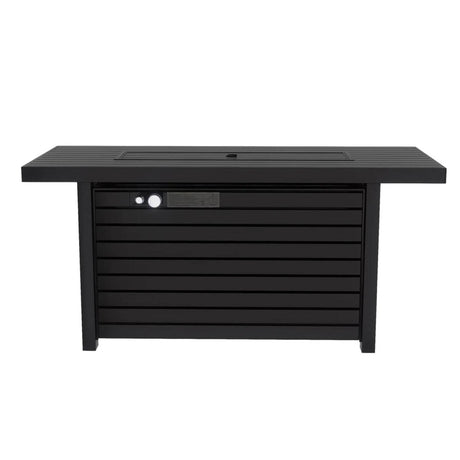 Modern Steel Outdoor Patio Fire Pit Table 54 - Inch - Driftwood - Omega Lifestyles