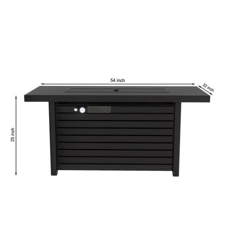 Modern Steel Outdoor Patio Fire Pit Table 54 - Inch - Driftwood - Omega Lifestyles