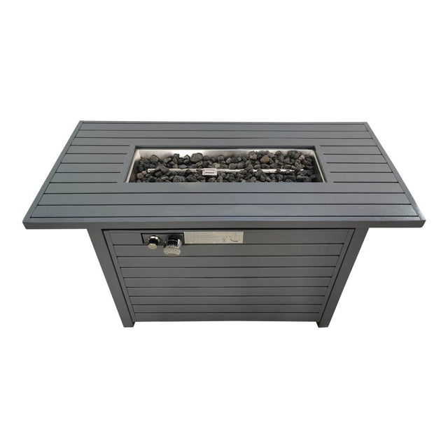 Modern Steel Outdoor Propane Adjustable Flame Fire Pit Table - Omega Lifestyles