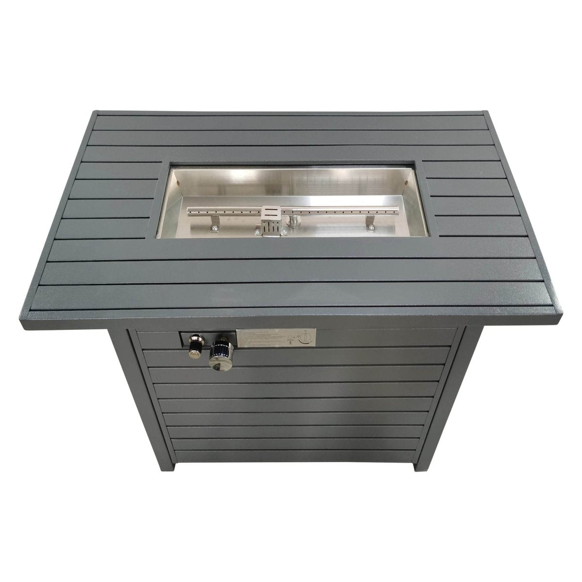 Modern Steel Outdoor Propane Adjustable Flame Fire Pit Table - Omega Lifestyles