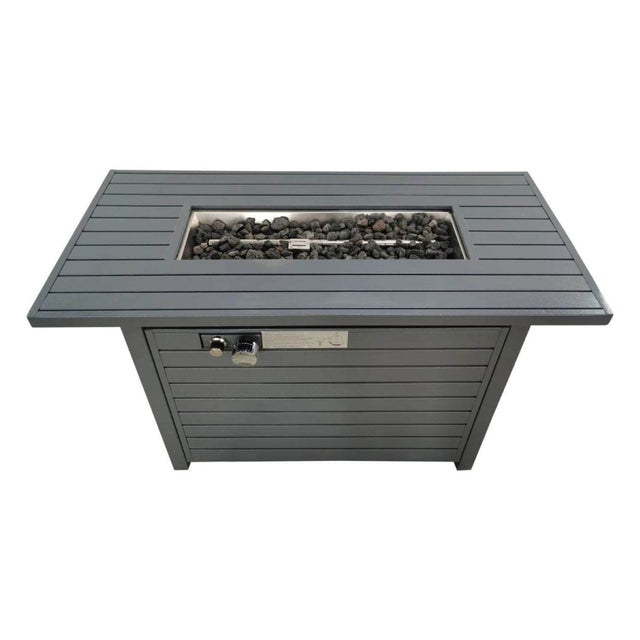 Modern Steel Propane Outdoor Fire Pit Table With Lid - Omega Lifestyles