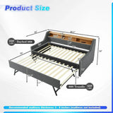 Modern Upholstered Twin Daybed With Wireless Charger Trundle - Omega Lifestyles