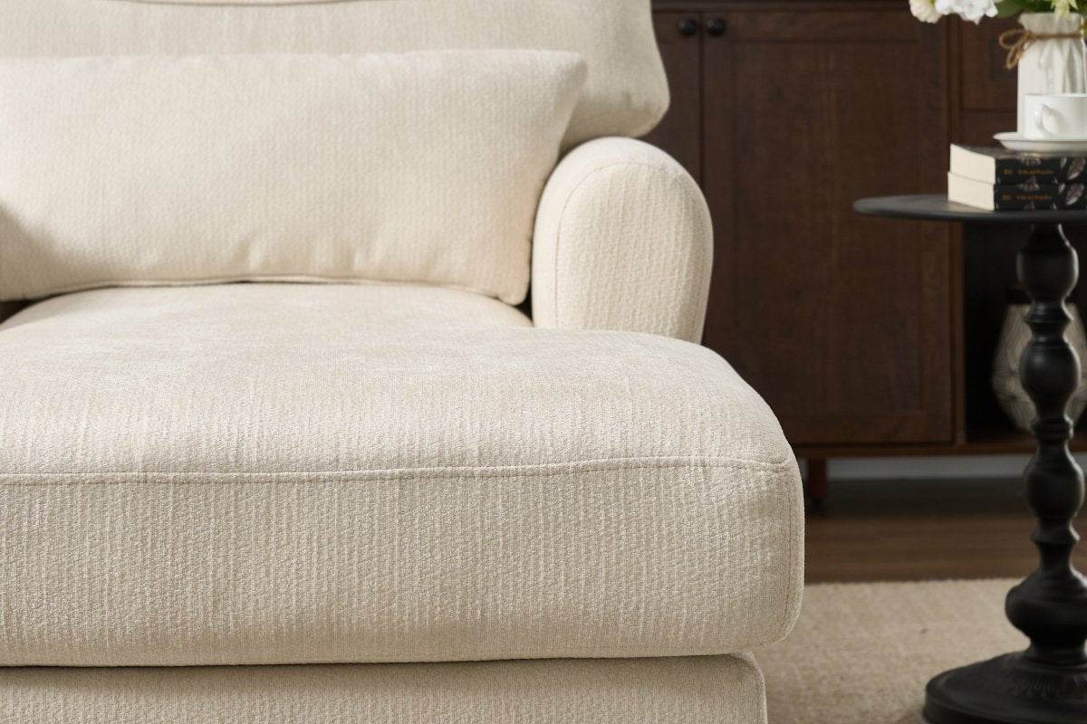 Modern White Upholstered Chaise Lounge Recliner Chair - Sleep Galleria
