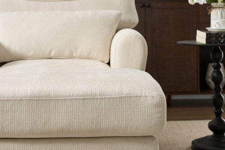 Modern White Upholstered Chaise Lounge Recliner Chair - Sleep Galleria