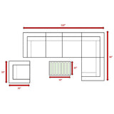 Modern Wicker 7 - Piece Ultra - Soft Plush Outdoor Sectional Set - Driftwood - Omega Lifestyles