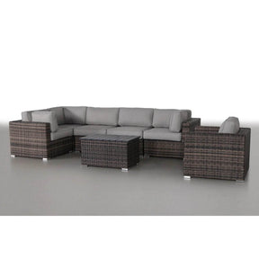 Modern Wicker 7-Piece Ultra-Soft Plush Outdoor Sectional Set - Omega Lifestyles