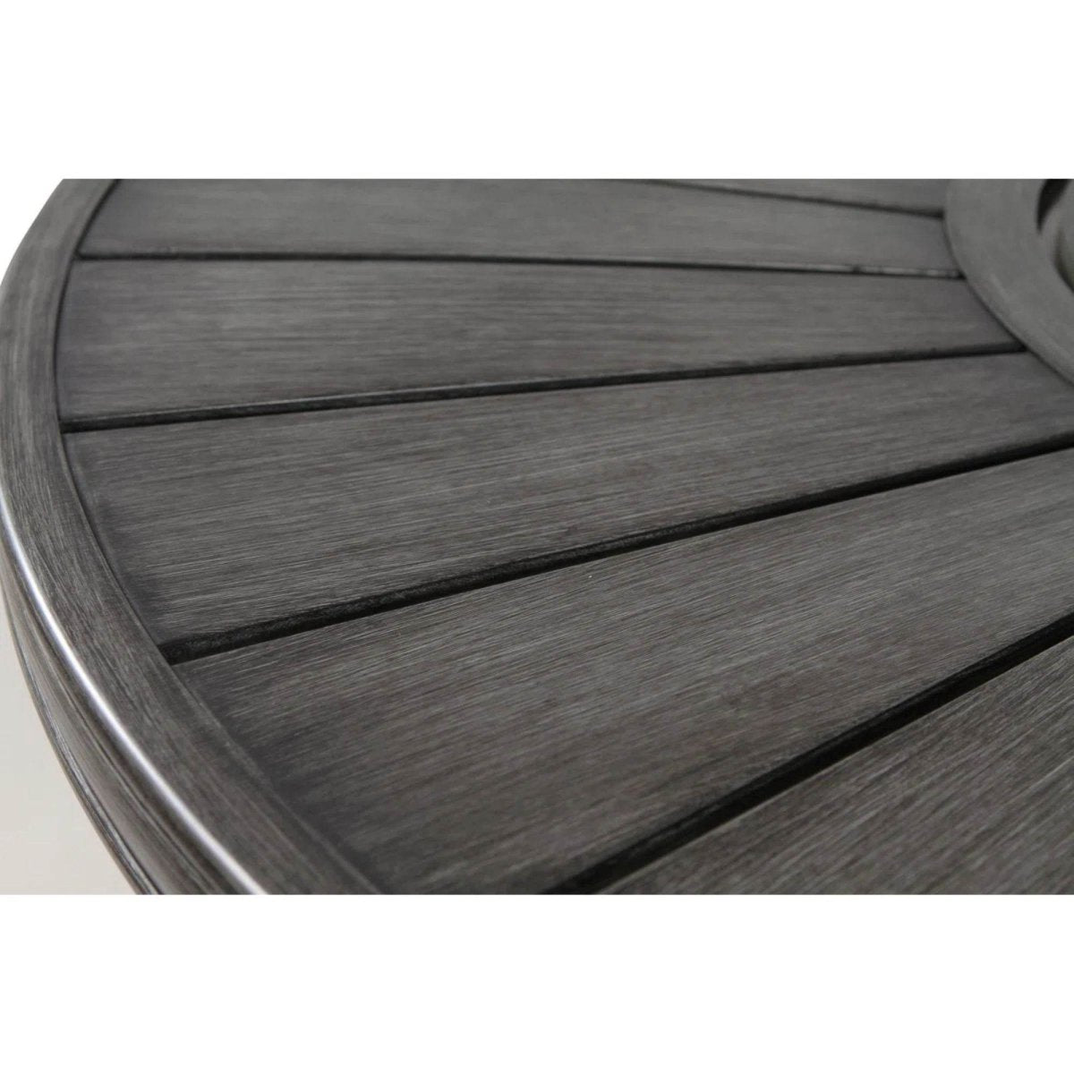 Modern Wicker Propane Outdoor Round Fire Pit Table - Driftwood - Omega Lifestyles