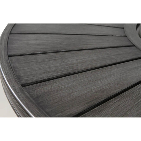 Modern Wicker Propane Outdoor Round Fire Pit Table - Driftwood - Omega Lifestyles