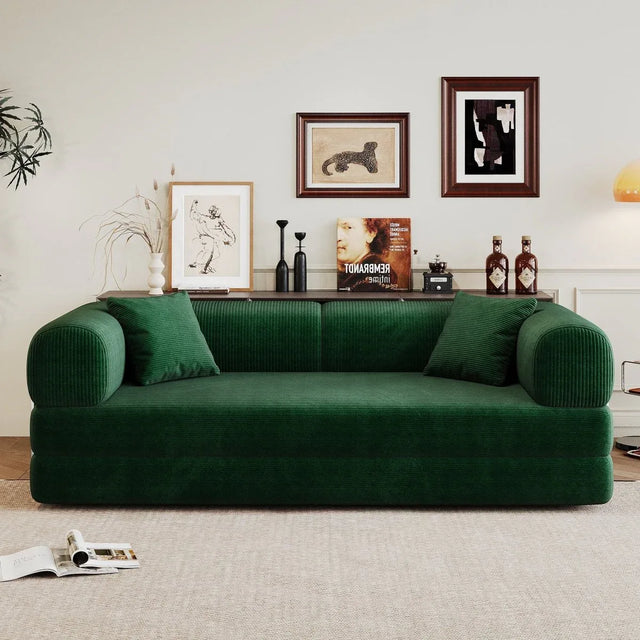 Modular Convertible Floor Sofa Bed With Corduroy Fabric - Omega Lifestyles