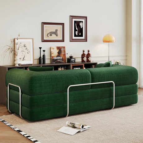 Modular Convertible Floor Sofa Bed With Corduroy Fabric - Omega Lifestyles