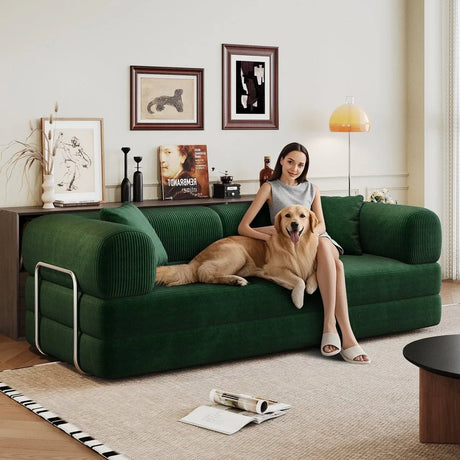 Modular Convertible Floor Sofa Bed With Corduroy Fabric - Omega Lifestyles