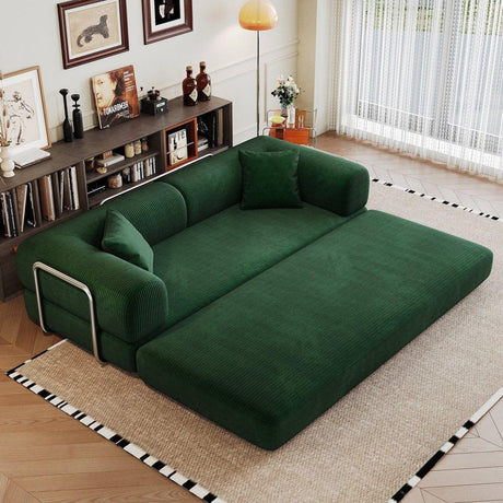 Modular Convertible Floor Sofa Bed With Corduroy Fabric - Omega Lifestyles