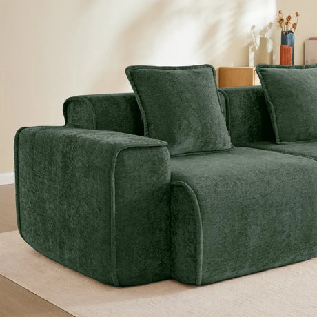 Modular Velvet 3-Seat L Shape Sectional Sofa With Ottoman - Omega Lifestyles