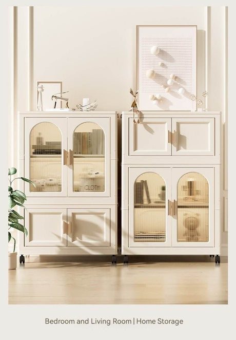 Multi-Functional Folding Plastic Wardrobe Storage Cabinet With Wheels - Sleep Galleria