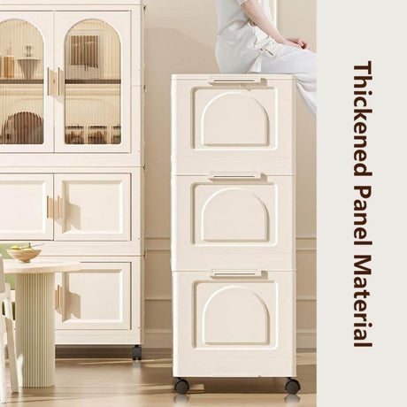 Multi-Functional Folding Plastic Wardrobe Storage Cabinet With Wheels - Sleep Galleria