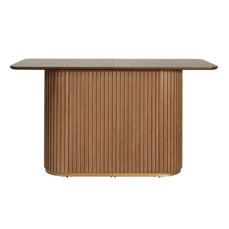 Natural Ash Mid-Century Industrial MDF Iron Counter Table - Omega Lifestyles