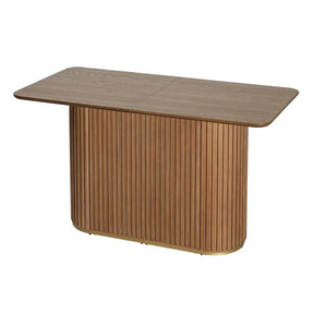 Natural Ash Mid-Century Industrial MDF Iron Counter Table - Omega Lifestyles