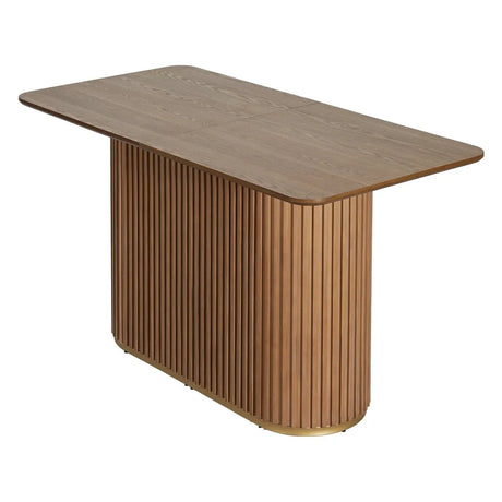 Natural Ash Mid-Century Industrial MDF Iron Counter Table - Omega Lifestyles