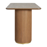 Natural Ash Mid-Century Industrial MDF Iron Counter Table - Omega Lifestyles